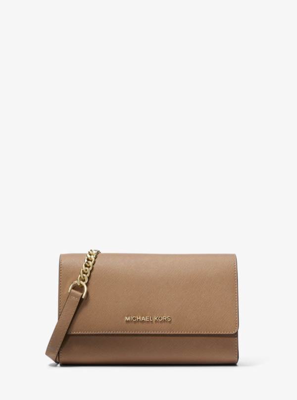 Damske Crossbody Kabelka Michael Kors Saffiano Leather 3-in-1 Crossbody Tmavo Hnedožltý - Kabelky Michael Kors Nejlevnejsi | TMADL-5742